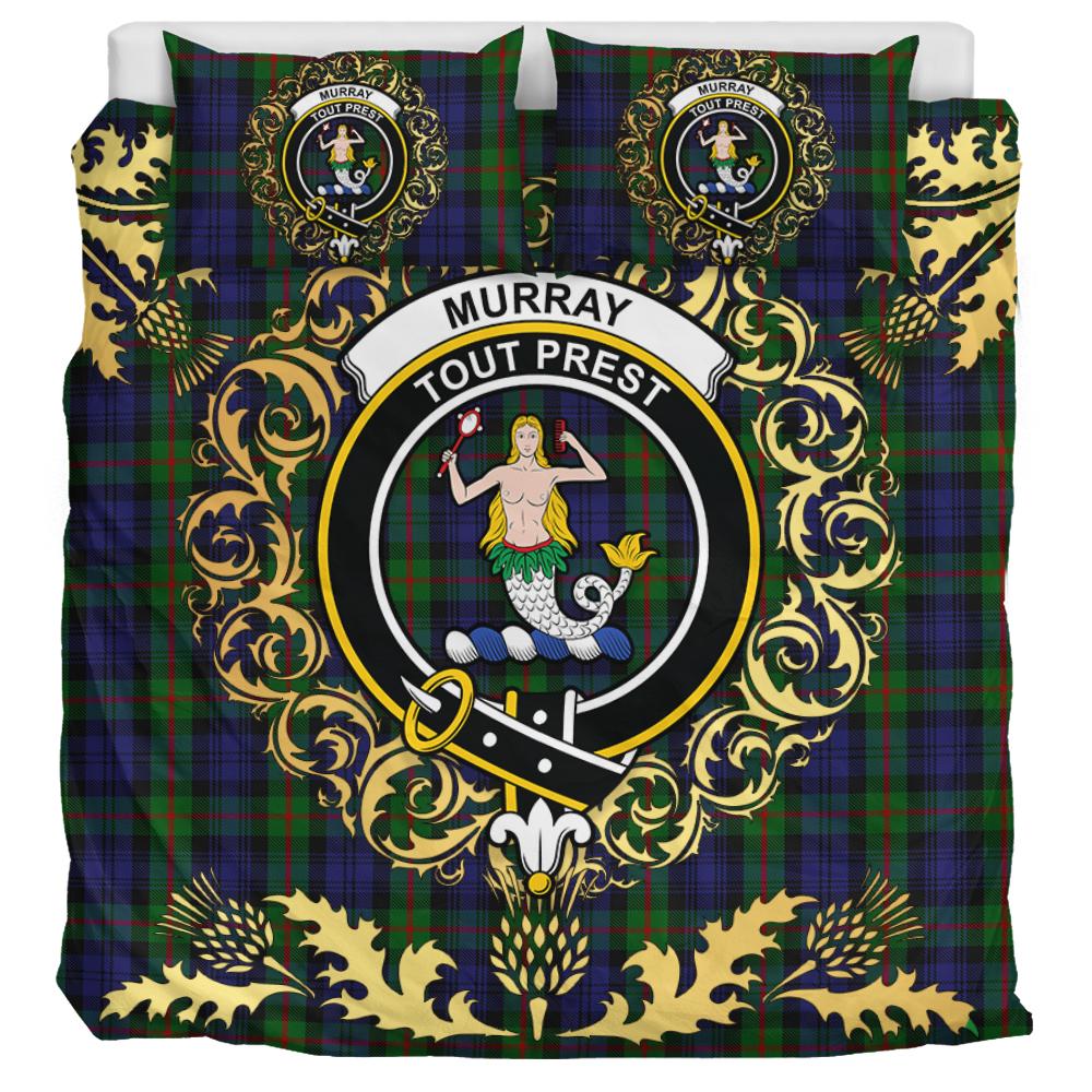 Murray 03 Tartan Crest Bedding Set - Golden Thistle Style