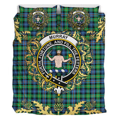 Murray of Atholl Ancient Tartan Crest Bedding Set - Golden Thistle Style