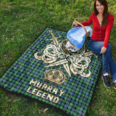 Murray of Atholl Ancient Tartan Crest Legend Gold Royal Premium Quilt