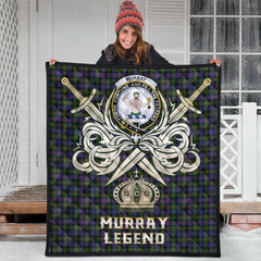 Murray of Atholl Modern Tartan Crest Legend Gold Royal Premium Quilt