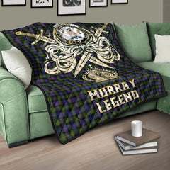Murray of Atholl Modern Tartan Crest Legend Gold Royal Premium Quilt