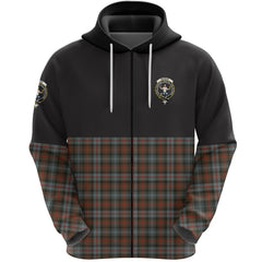 Murray of Atholl Weathered Clan Half Of Tartan Zipper Hoodie