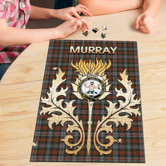 Murray of Atholl Weathered  Tartan Crest Thistle Jigsaw Puzzles