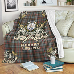 Murray of Atholl Weathered Tartan Gold Courage Symbol Blanket
