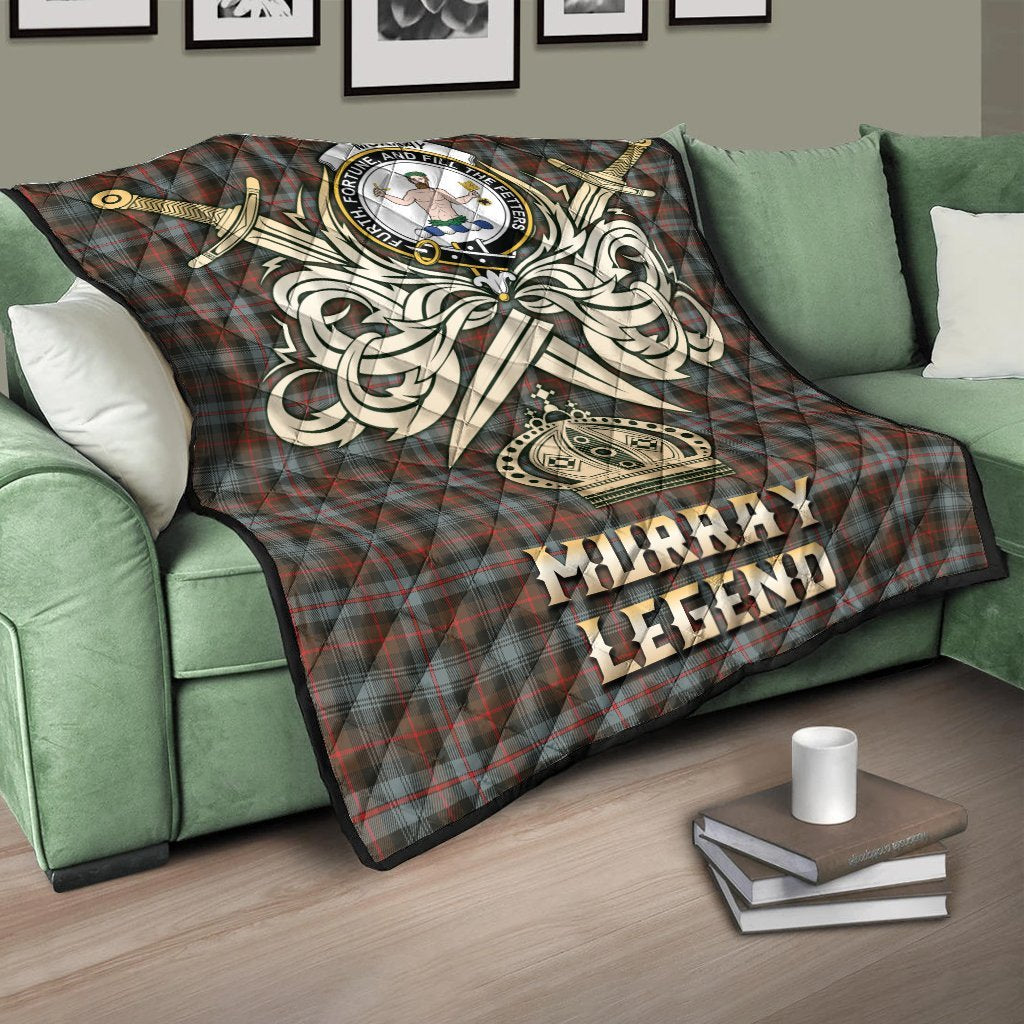 Murray of Atholl Weathered Tartan Crest Legend Gold Royal Premium Quilt