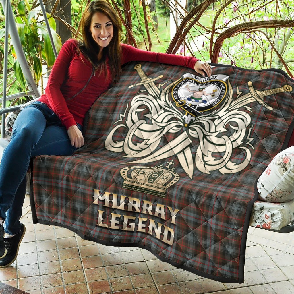 Murray of Atholl Weathered Tartan Crest Legend Gold Royal Premium Quilt