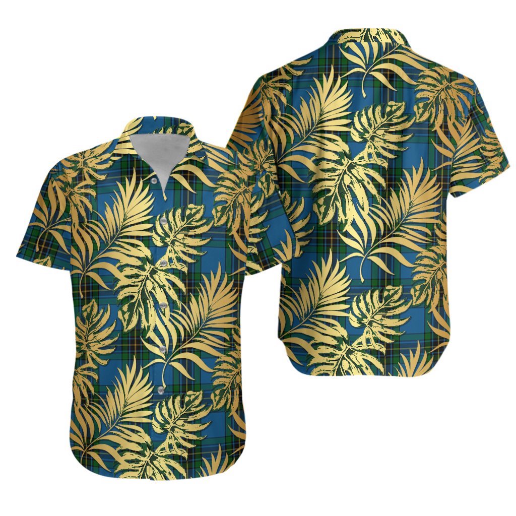 Murray of Elibank Tartan Vintage Leaves Hawaiian Shirt