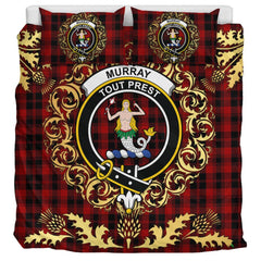 Murray of Ochtertyre Tartan Crest Bedding Set - Golden Thistle Style