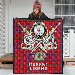 Murray of Tulloch Modern Tartan Crest Legend Gold Royal Premium Quilt