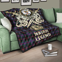 Nairn Tartan Crest Legend Gold Royal Premium Quilt