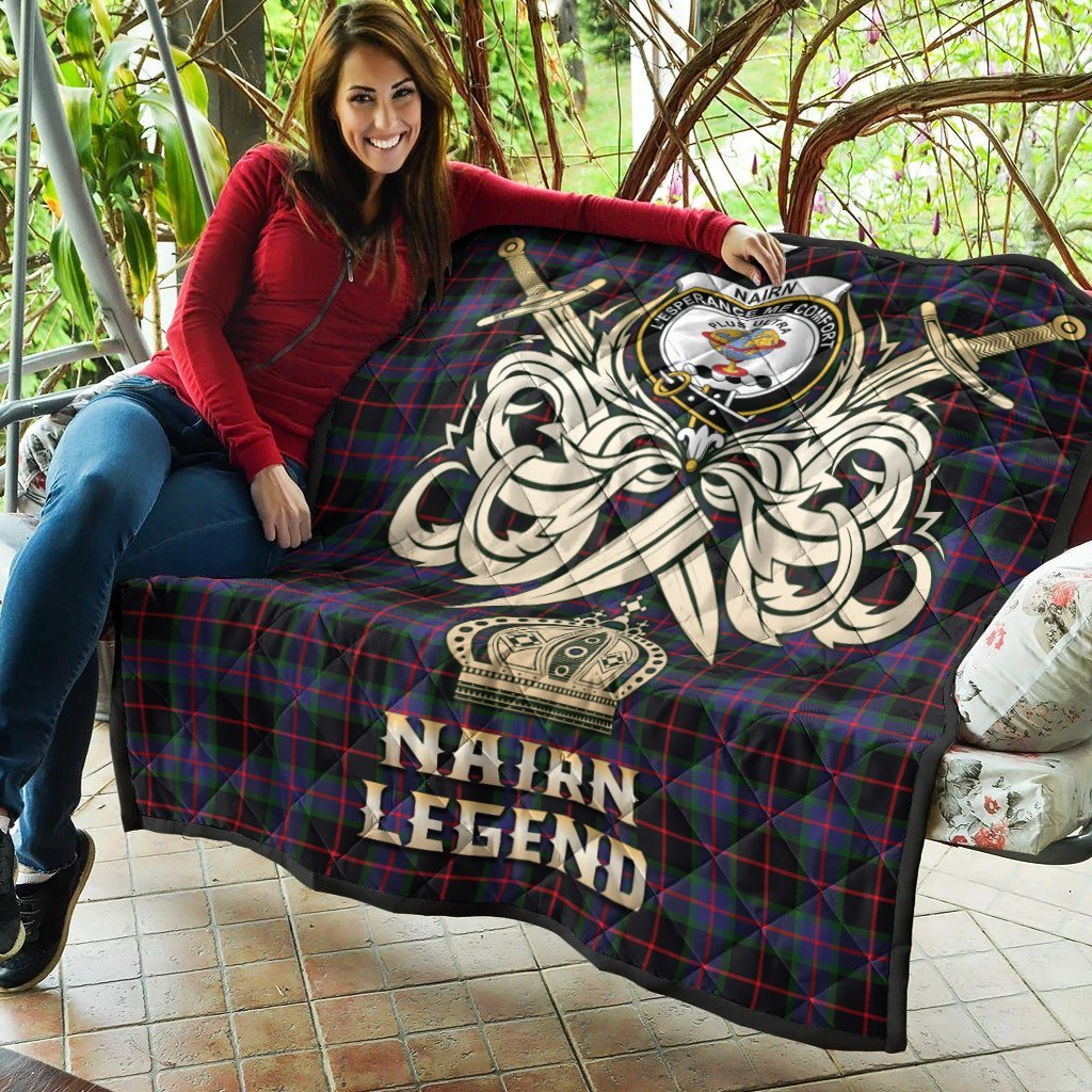 Nairn Tartan Crest Legend Gold Royal Premium Quilt