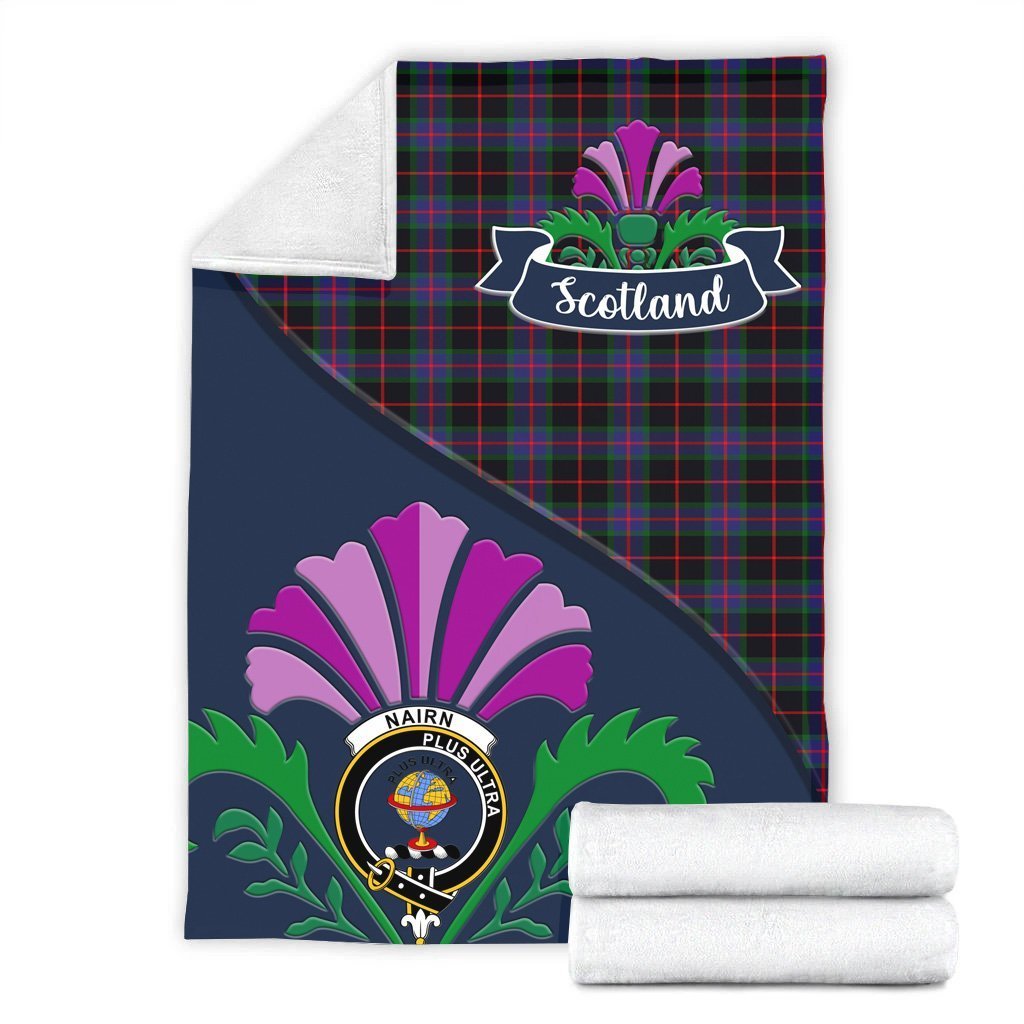 Nairn Tartan Crest Premium Blanket - Thistle Style