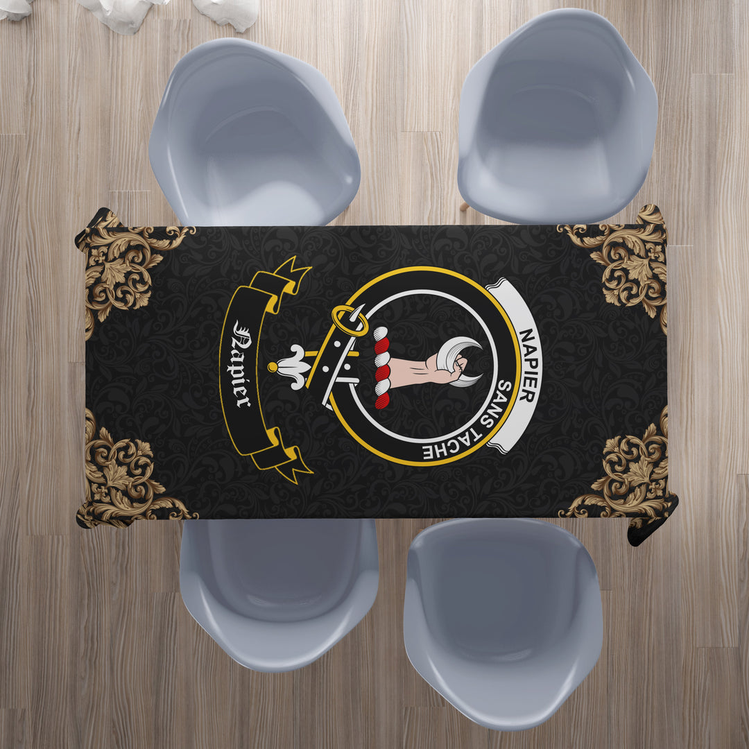 Napier Crest Tablecloth - Black Style