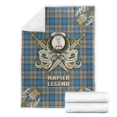 Napier Ancient Tartan Gold Courage Symbol Blanket