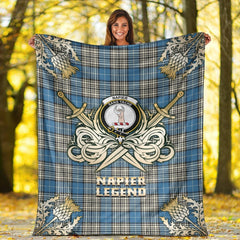 Napier Ancient Tartan Gold Courage Symbol Blanket