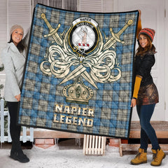 Napier Ancient Tartan Crest Legend Gold Royal Premium Quilt