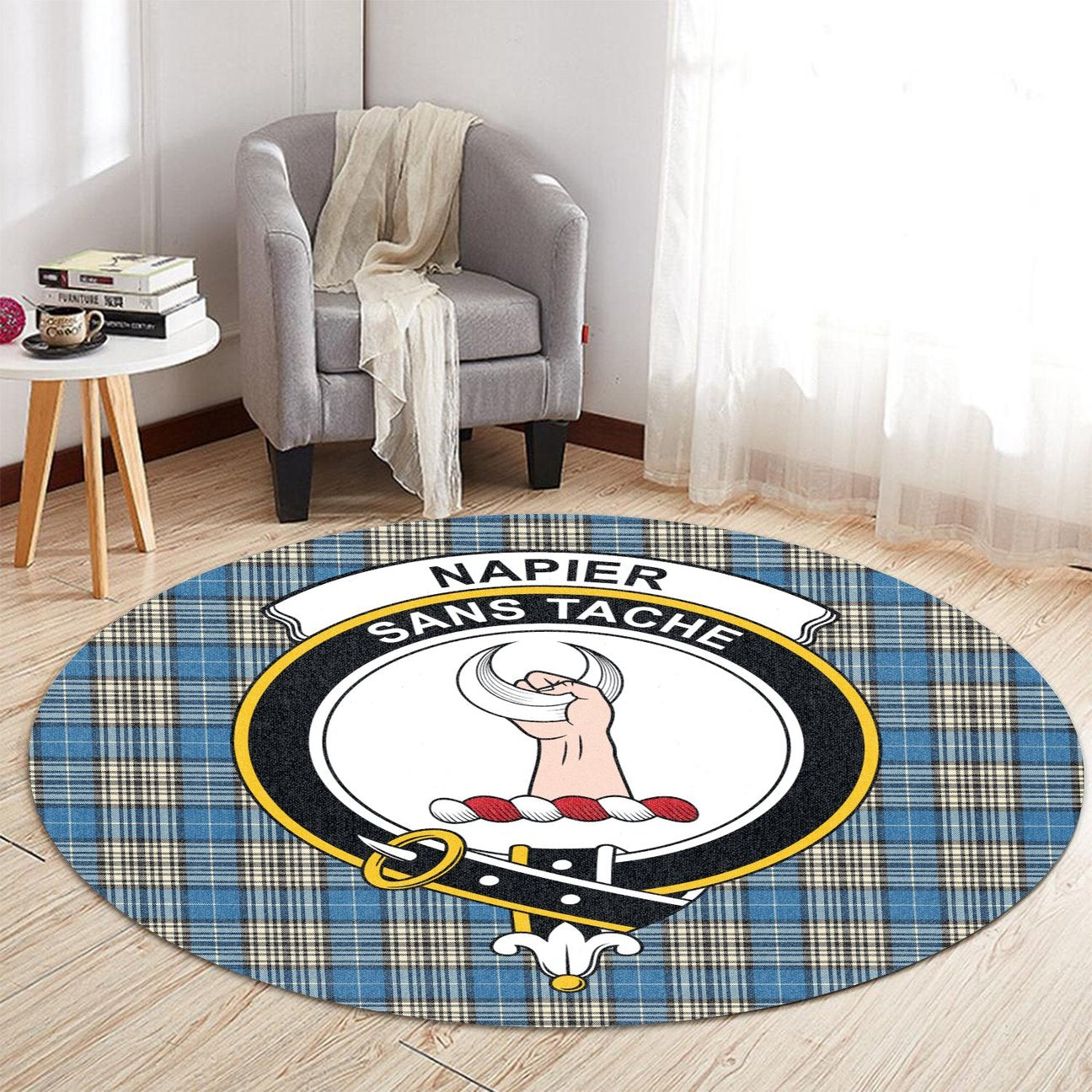 Napier Ancient Tartan Crest Round Rug