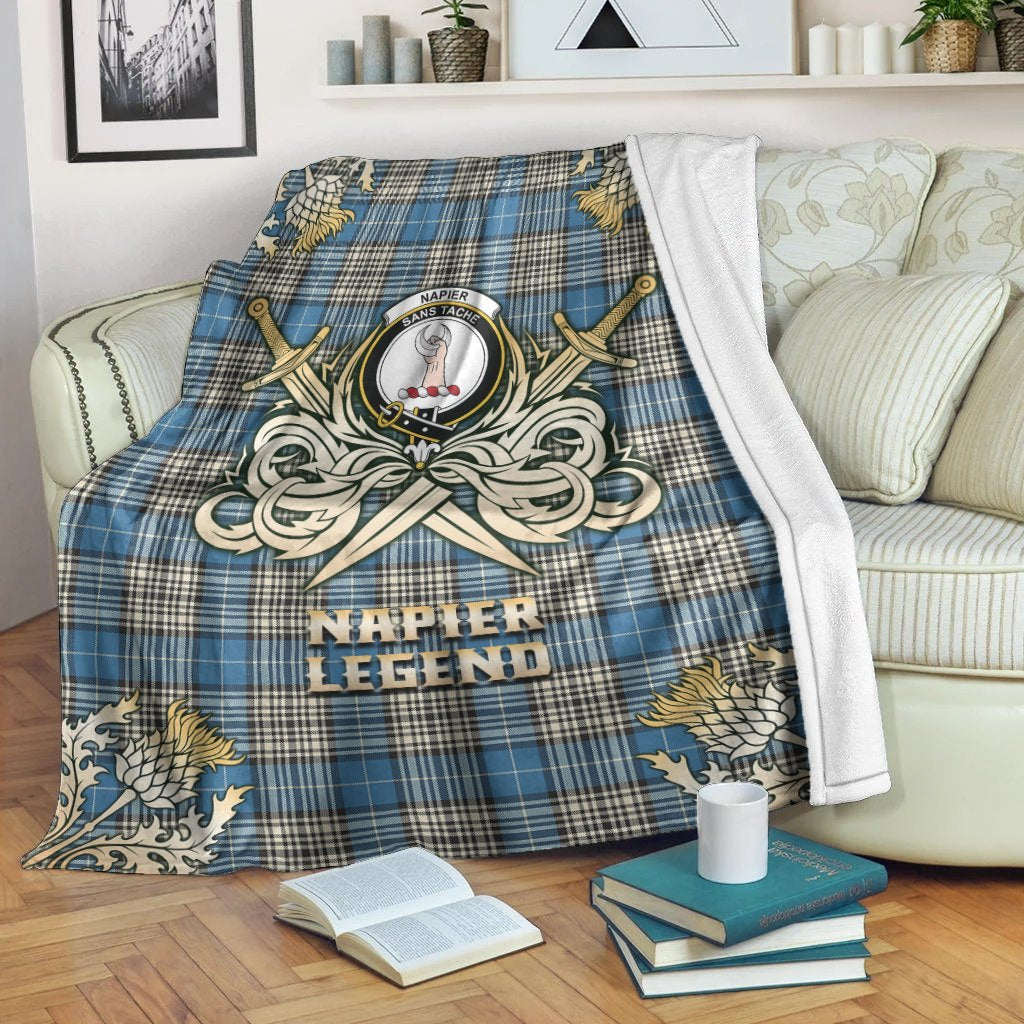 Napier Ancient Tartan Gold Courage Symbol Blanket