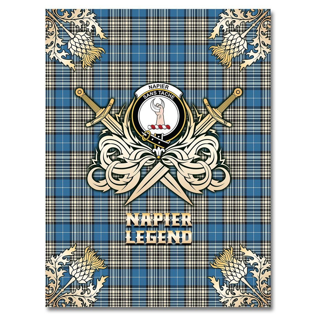 Napier Ancient Tartan Gold Courage Symbol Blanket