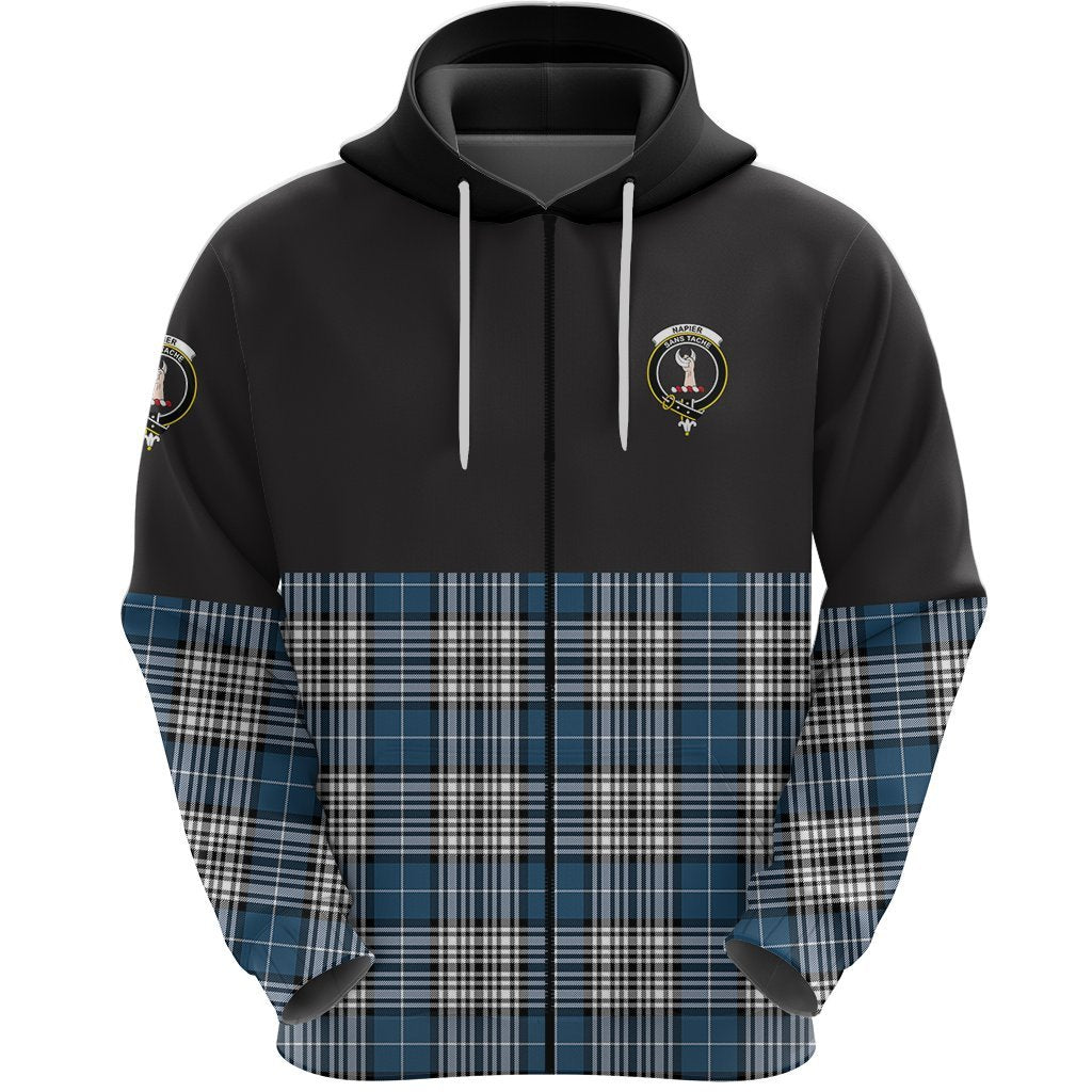 Napier Modern Clan Half Of Tartan Zipper Hoodie