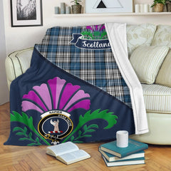 Napier Tartan Crest Premium Blanket - Thistle Style