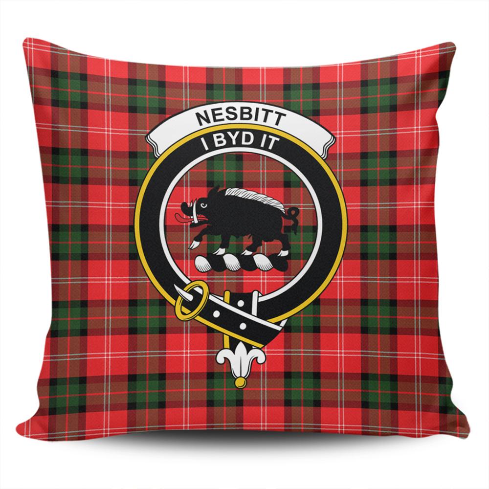 Scottish Nesbitt Modern Tartan Crest Pillow Cover - Tartan Cushion Cover