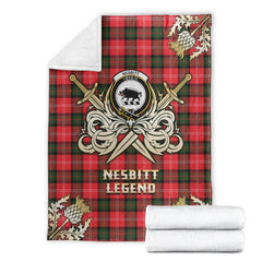 Nesbitt Modern Tartan Gold Courage Symbol Blanket