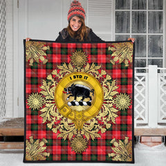 Nesbitt Modern Tartan Crest Premium Quilt - Gold Thistle Style