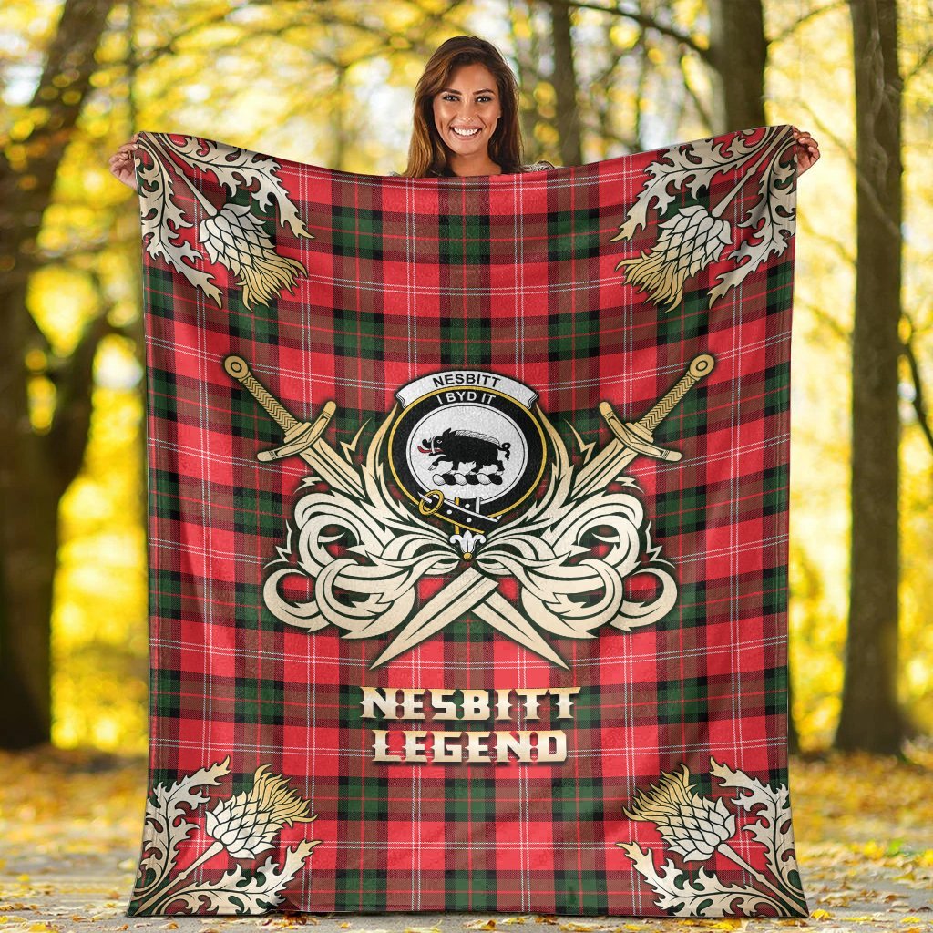 Nesbitt Modern Tartan Gold Courage Symbol Blanket