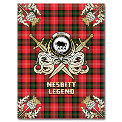 Nesbitt Modern Tartan Gold Courage Symbol Blanket