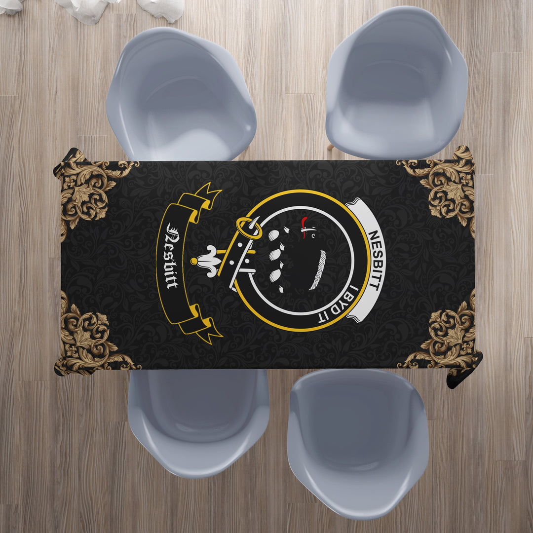 Nesbitt (or Nisbet) Crest Tablecloth - Black Style