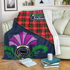 Nesbitt Tartan Crest Premium Blanket - Thistle Style