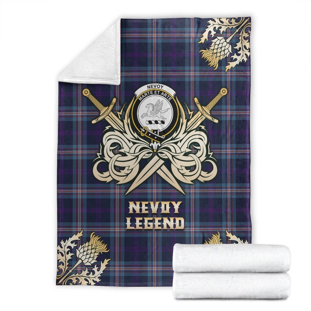 Nevoy Tartan Gold Courage Symbol Blanket