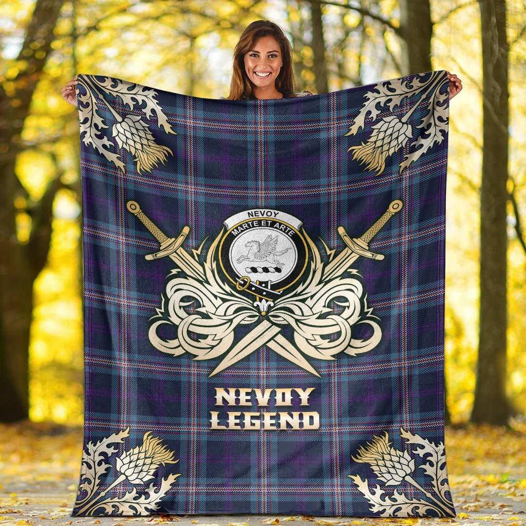 Nevoy Tartan Gold Courage Symbol Blanket