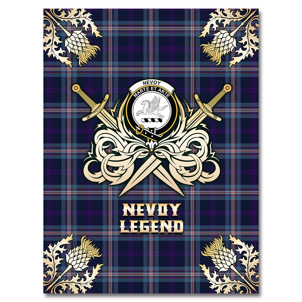 Nevoy Tartan Gold Courage Symbol Blanket