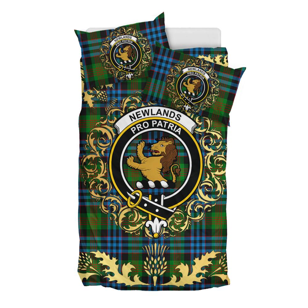 Newlands of Lauriston Tartan Crest Bedding Set - Golden Thistle Style