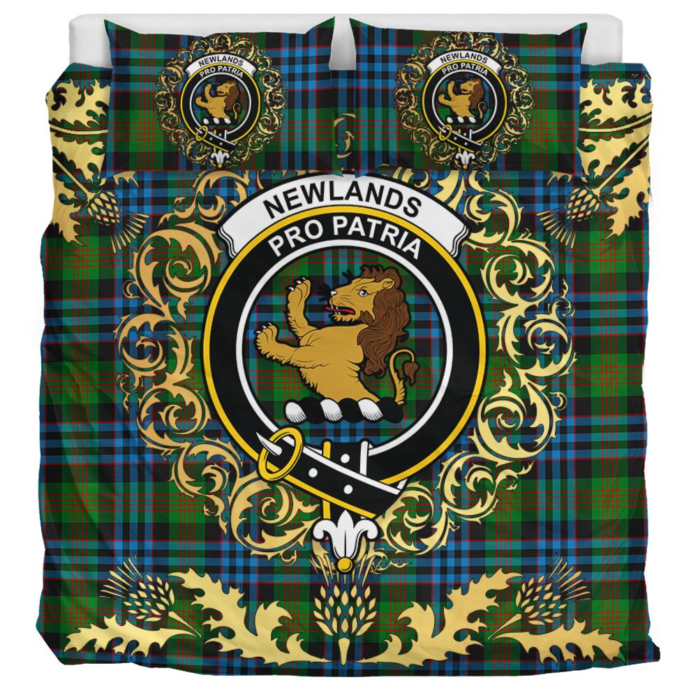 Newlands of Lauriston Tartan Crest Bedding Set - Golden Thistle Style