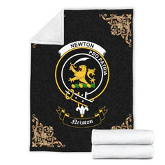 Newton Crest Tartan Premium Blanket Black