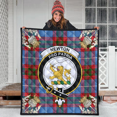 Newton Tartan Crest Premium Quilt - Gold Thistle Style