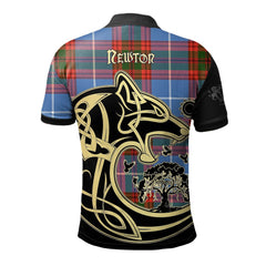Newton Tartan Polo Shirt Viking Wolf