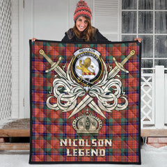 Nicolson Ancient Tartan Crest Legend Gold Royal Premium Quilt