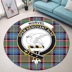 Norvel Tartan Crest Round Rug