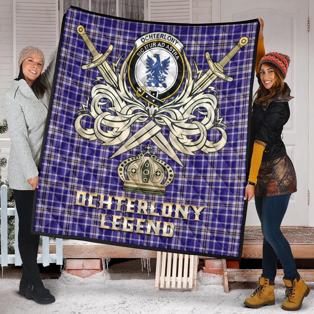 Ochterlony Tartan Crest Legend Gold Royal Premium Quilt