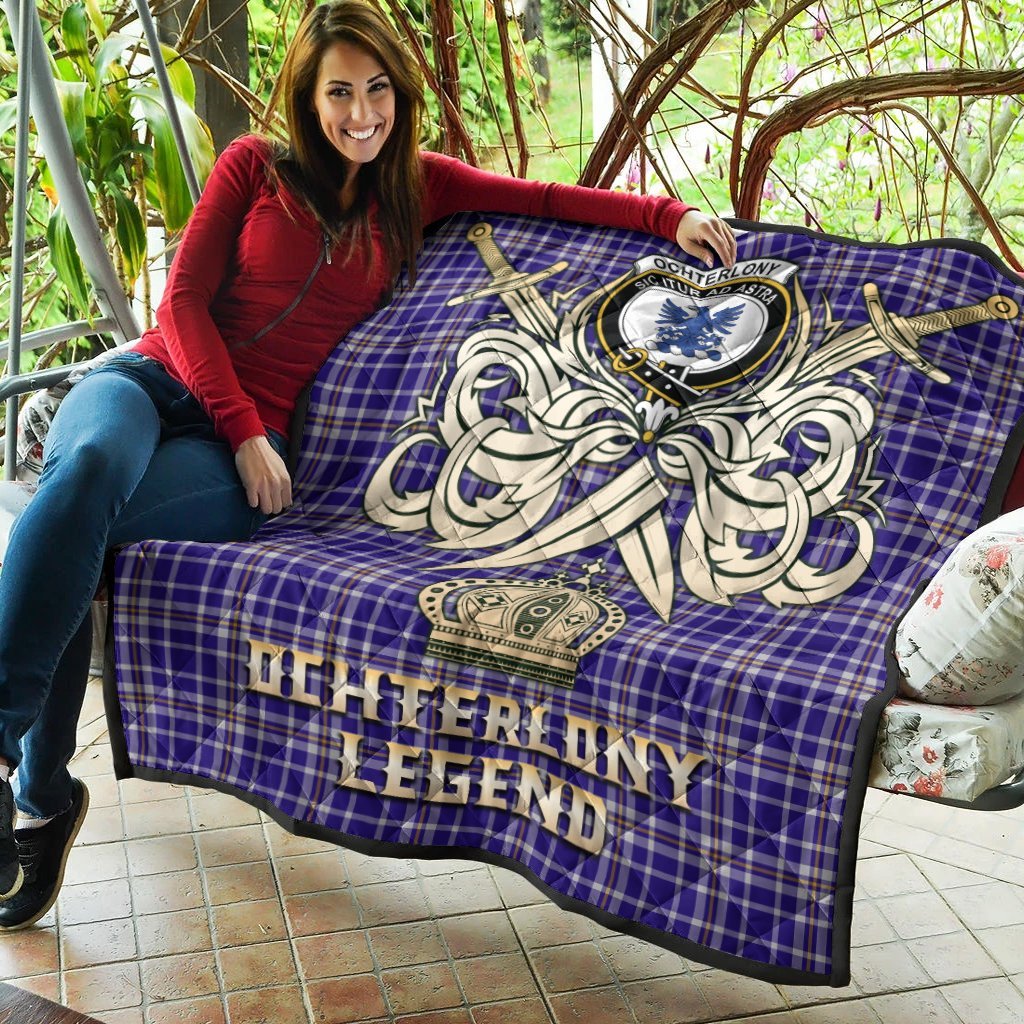 Ochterlony Tartan Crest Legend Gold Royal Premium Quilt