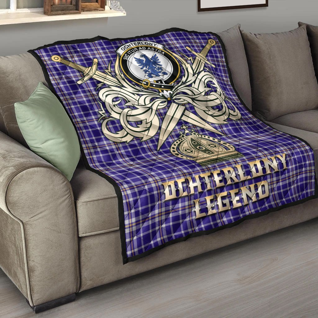 Ochterlony Tartan Crest Legend Gold Royal Premium Quilt