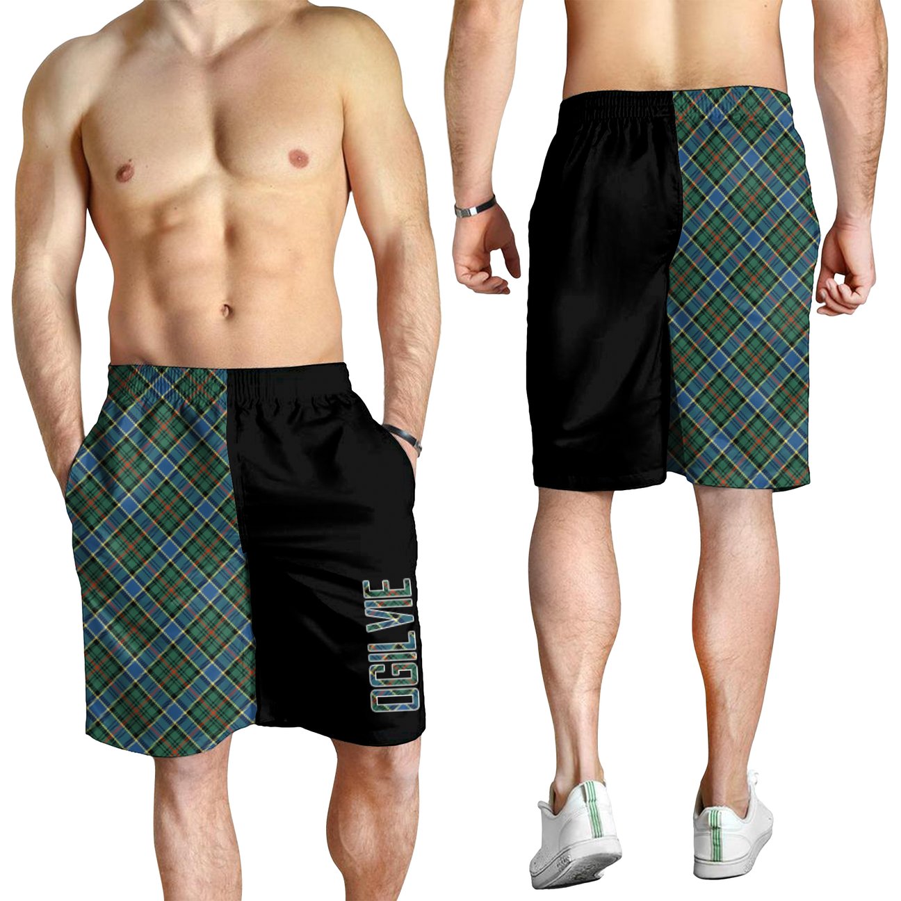 Ogilvie Hunting Ancient Tartan Crest Men's Short - Cross Style