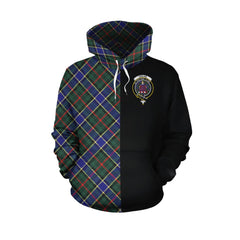 Ogilvie Hunting Modern Tartan Hoodie Half of Me - Cross Style