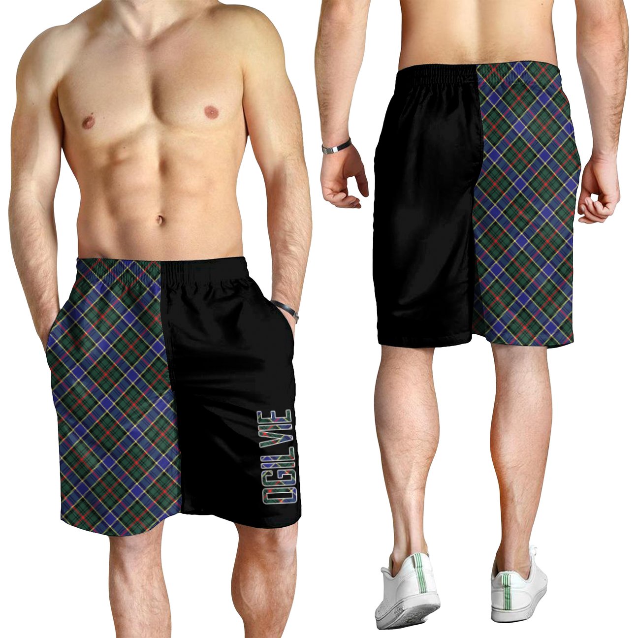 Ogilvie Hunting Modern Tartan Crest Men's Short - Cross Style