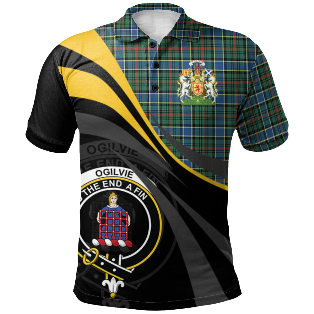 Ogilvie (Ogilvy) Hunting Ancient Tartan Polo Shirt - Royal Coat Of Arms Style