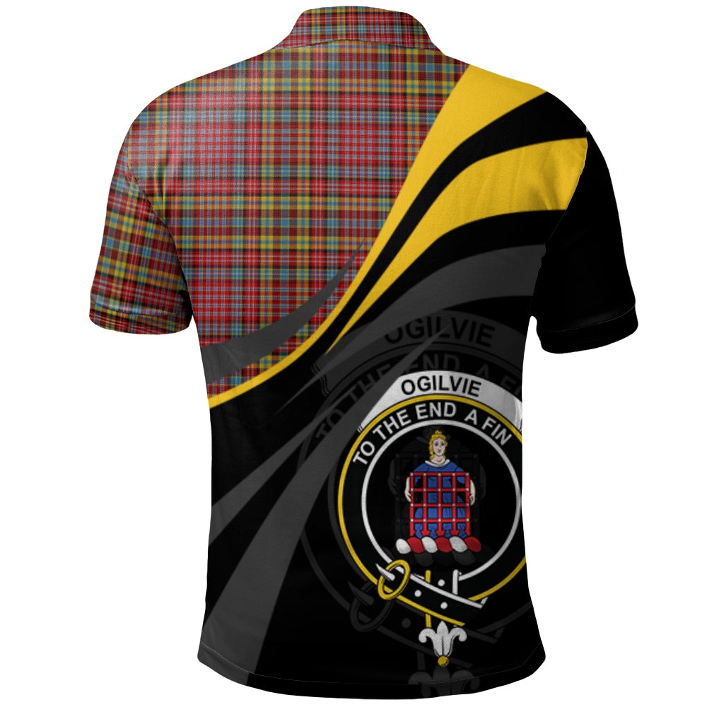 Ogilvie (Ogilvy) Paton Tartan Polo Shirt - Royal Coat Of Arms Style